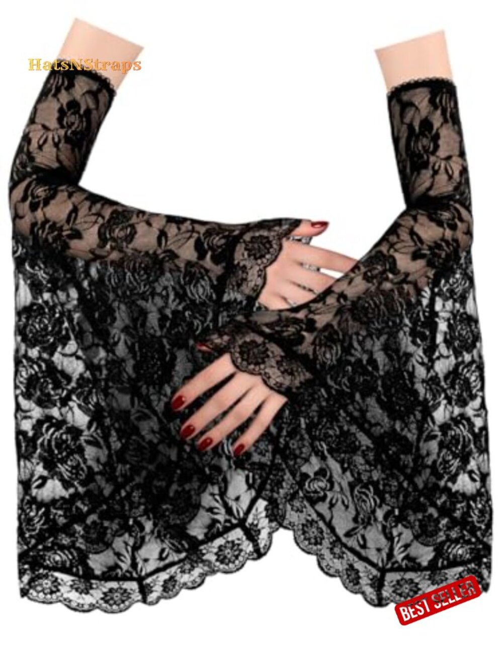 Gothic Lace Sleeves Witch Gloves Victorian Cosplay One Size